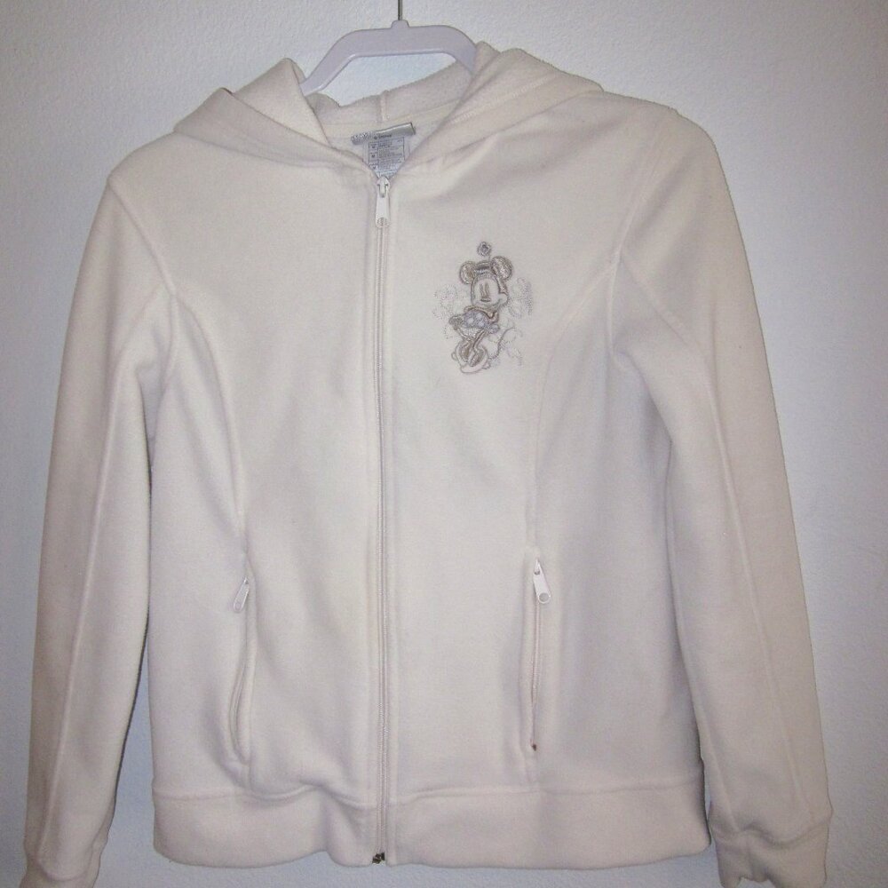 Women's Disneyland Minnie fleece zip up in creamy white